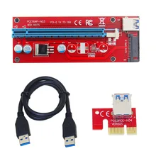VER007S 0,6 M PCI-E 1X для 16X мини Райзер-карта PCIe удлинитель адаптер PCI Express с USB 3,0 кабель для передачи данных 15Pin питания SATA