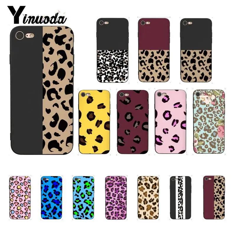 Yinuoda Fashion Leopard Print Silicone Phone Case for iPhone 8 7 6 6S 6Plus X XS MAX 5 5S SE XR 10 Cover 11 pro max | Мобильные