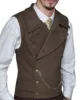 Mens Suit Vest Lapel Neck Wool Brown Waistcoat Casual Formal Double-breasted Business Slim Fit Vest Groomman For Wedding ► Photo 1/6