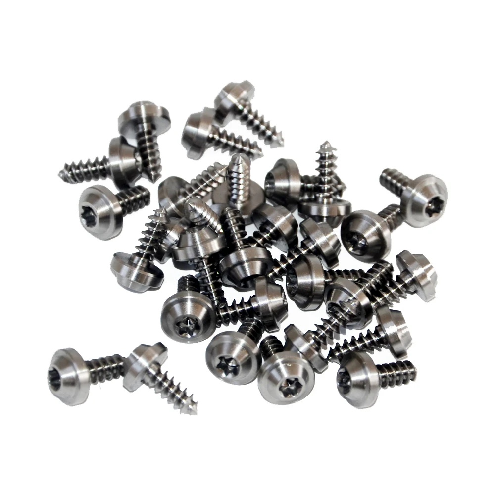 

M4 x 15mm Titanium Alloy Self Tapping Screw Button Head for Motorcycle DIY Titanium Flange Screws 10 PCS
