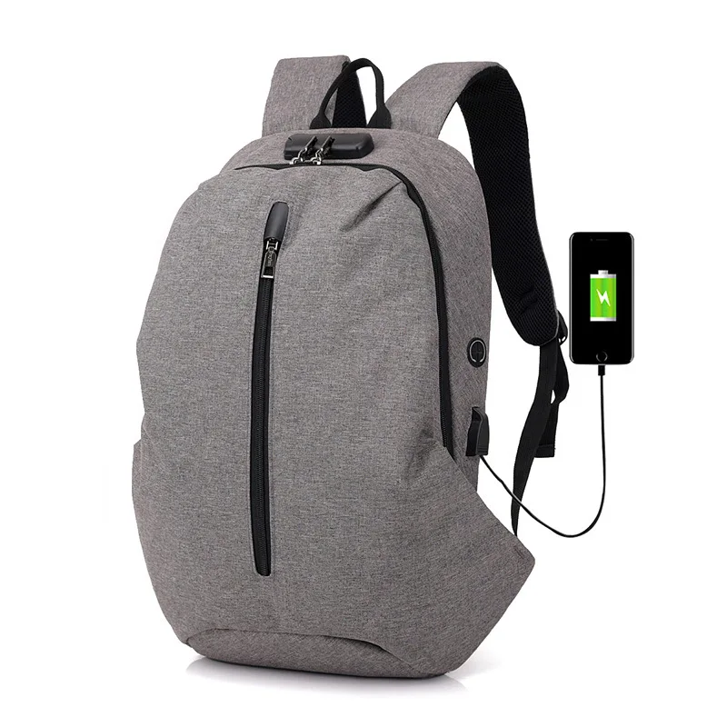 

2019 New Waterproof Backpack Men USB Charge Anti Thief Backpack Headphone Interface Port Lock Travel Packpack Student Schoolbags