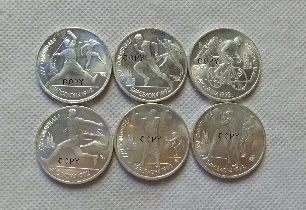 

1991 USSR 1 Rouble 6 Coins Proof Set "Barcelona Olympics-1992"COPY COIN FREE SHIPPING