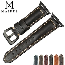 MAIKES Genuine Leather Watch Band for Apple Watch 38mm 42mm Series 1 / 2 / 3  Vintage Apple Watch Strap 6 color Wrist Bracelet