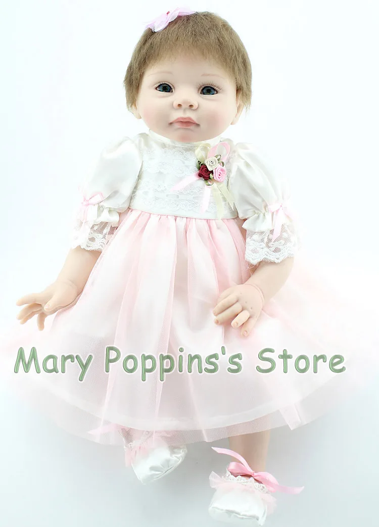 

New 55cm silicone reborn baby doll cloth vinyl Body Baby Reborn Doll can not be in water Girl Brinquedos toy