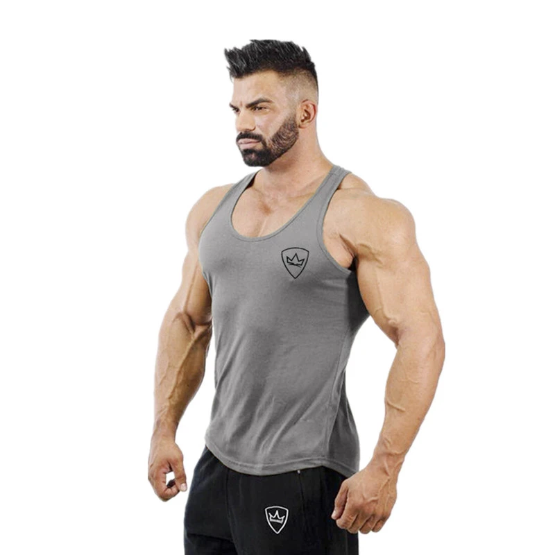 

2019 New Brand Mens bodybuilding Tank Tops Men Breathable Vest Men's Cotton Fitness Gyms TOP Men Gyms mens tank top