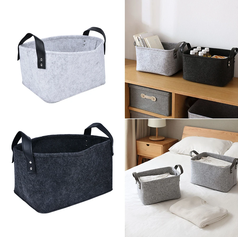 

wool felt storage basket toy book hamper storage bag