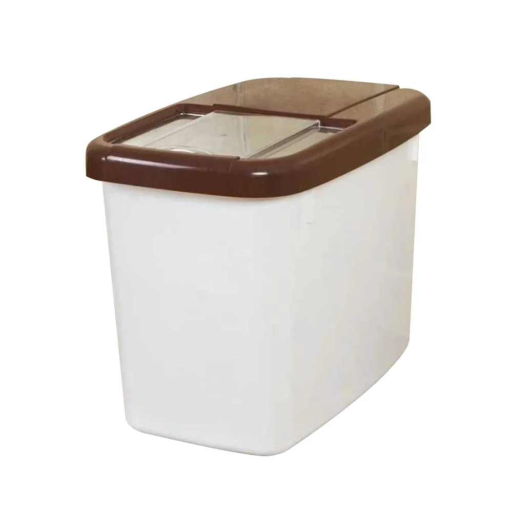Высокое качество 10 кг Коробка для хранения риса зерна зерновых диспенсер Кухня Еда Органайзер Контейнер для дома ящики для хранения аксессуары - Color: Coffee