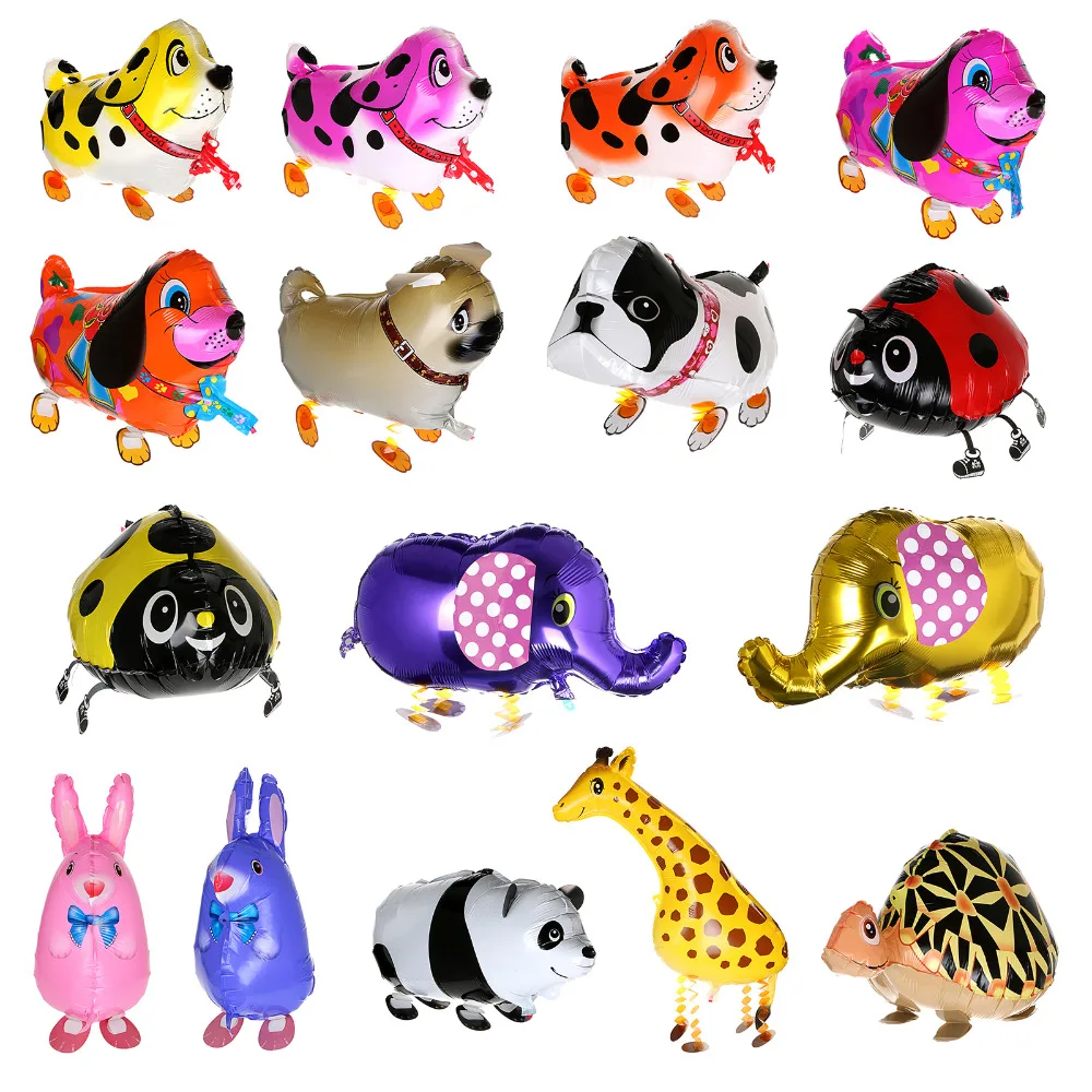 

20 Types Walking Animal Balloons Cute Cat Dog Rabbit Panda Dinosaur Tiger Balloons Pet Balls Party Birthday Decoration