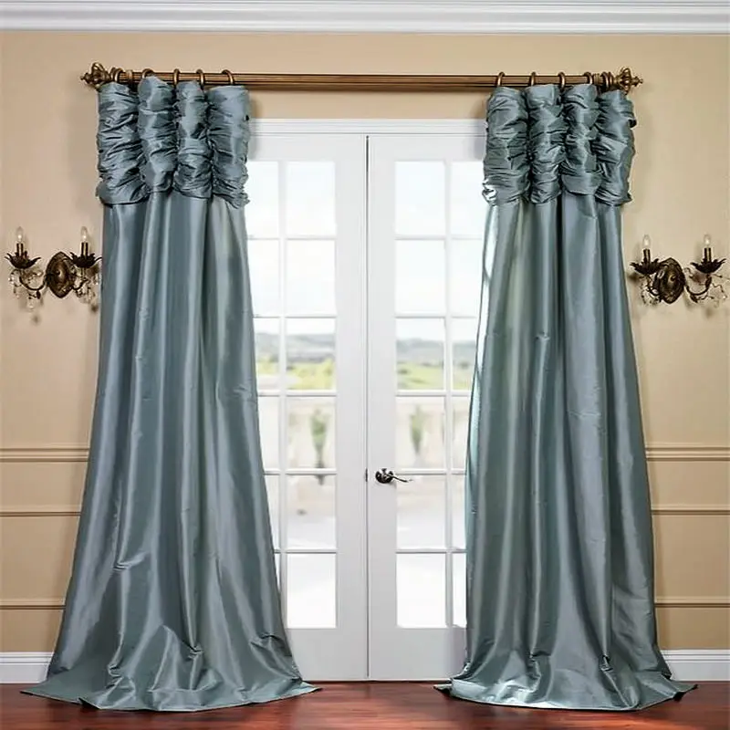 Роскошные шторы для роскошного окна комнаты, индивидуальные готовые оконные шторы/шторы для гостиной/спальни, одноцветная панель - Цвет: Silver Gray