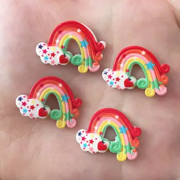 

New DIY 10Pcs Resin Variety Rainbow Flatback Stone Child Manual Works DIY Scrapbook R314