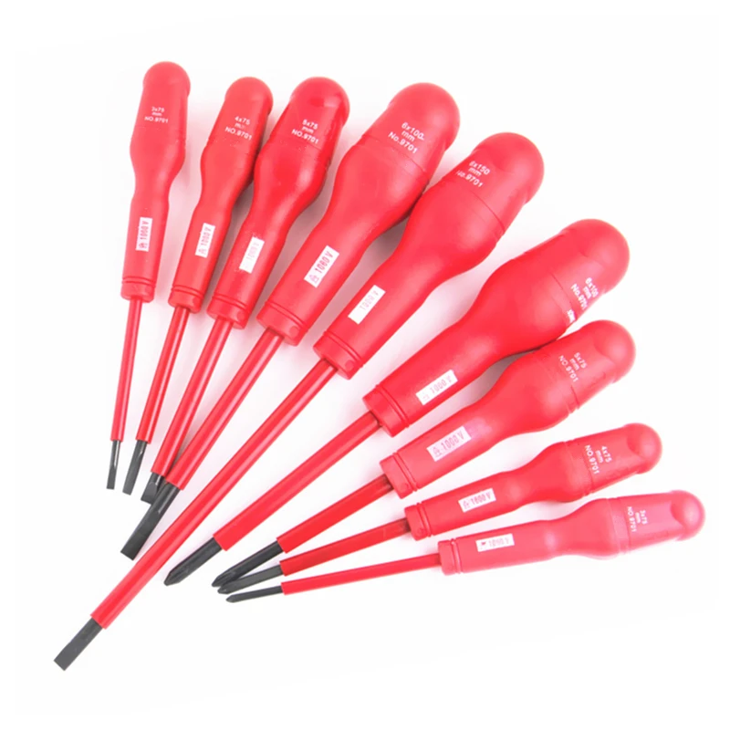 9PCS Insulated Screwdriver Set Phillips Bits CR V High Voltage 1000V