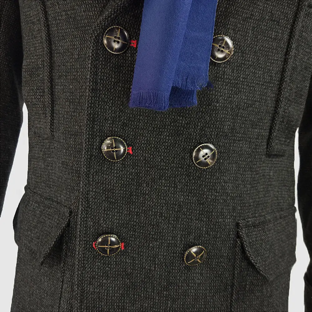 Косплей ТВ Шерлок Холмс костюм пальто шерсть длинная куртка наряд с шарфом Новинка