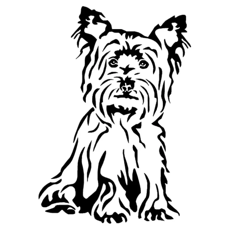 11.2*16cm Yorkshire Terrier Dog Car Stickers Cute Vinyl Decal Car Styling Truck Decoration Black