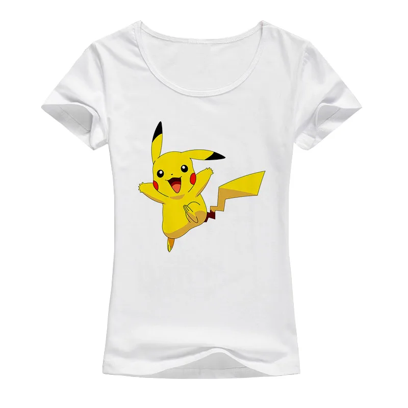 

Anime Pokemon Pikachu Printed T Shirt Women/Girl Summer Fashion Cartoon Tee Shirt Tops Camisetas Clothes A48