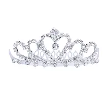 Цветок Свадебная Тиара из горного хрусталя w/гребень декоративный для свадьбы/выпускного вечера