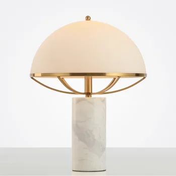 

56cm High Table Lamp with Canopy / Bronzing Ribs / Marble Base