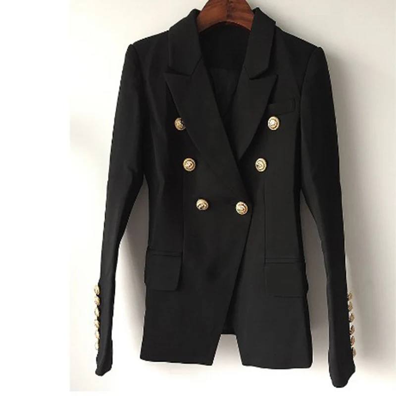 Metal Buttons Blazers Womens Double Breasted Fashion 2019 Autumn Spring elegant Blazer Jacket Basic outwear coats Cool style