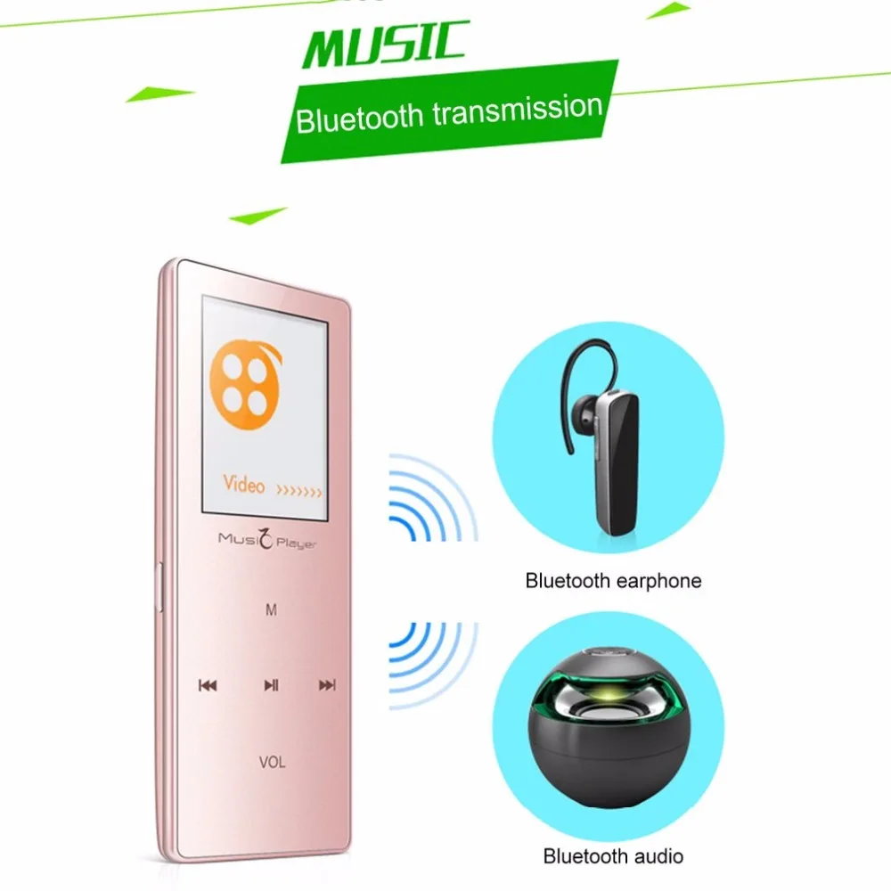 

1.8 inches Touch Screen Mini Bluetooth MP3 Player HIFI Music Player FM Radio Pedometer Video Recorder E-book Reading