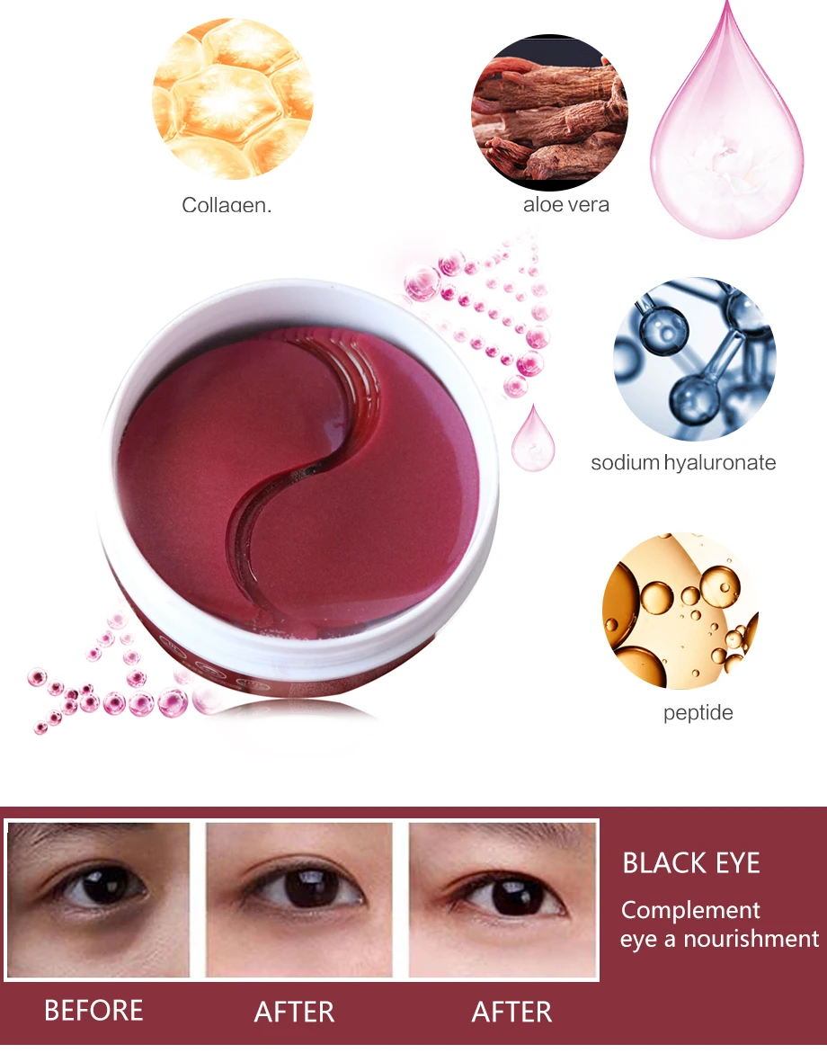 Collagen Eye Mask Patches Korea Anti Wrinkle Gel Gold Mask Eye Patches Under Anti-puffiness Face Care 60pc/Bottle