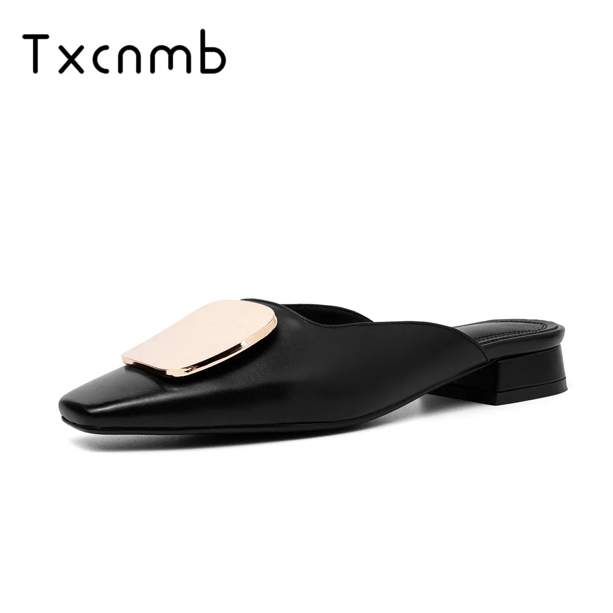 

TXCNMB 2019 fashion new arrival women sandals genuine leather shoes low heels summer sandals casual wedding shoes woman