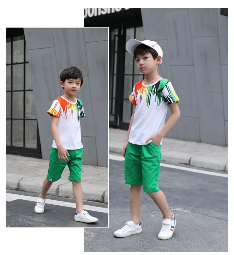 New Cotton Baby Boy Clothes Set Summer Casual Sports Clothing For Boys Active Tshirt Short Pants Kids Suit 2 Pcs Child Tracksuit (4)