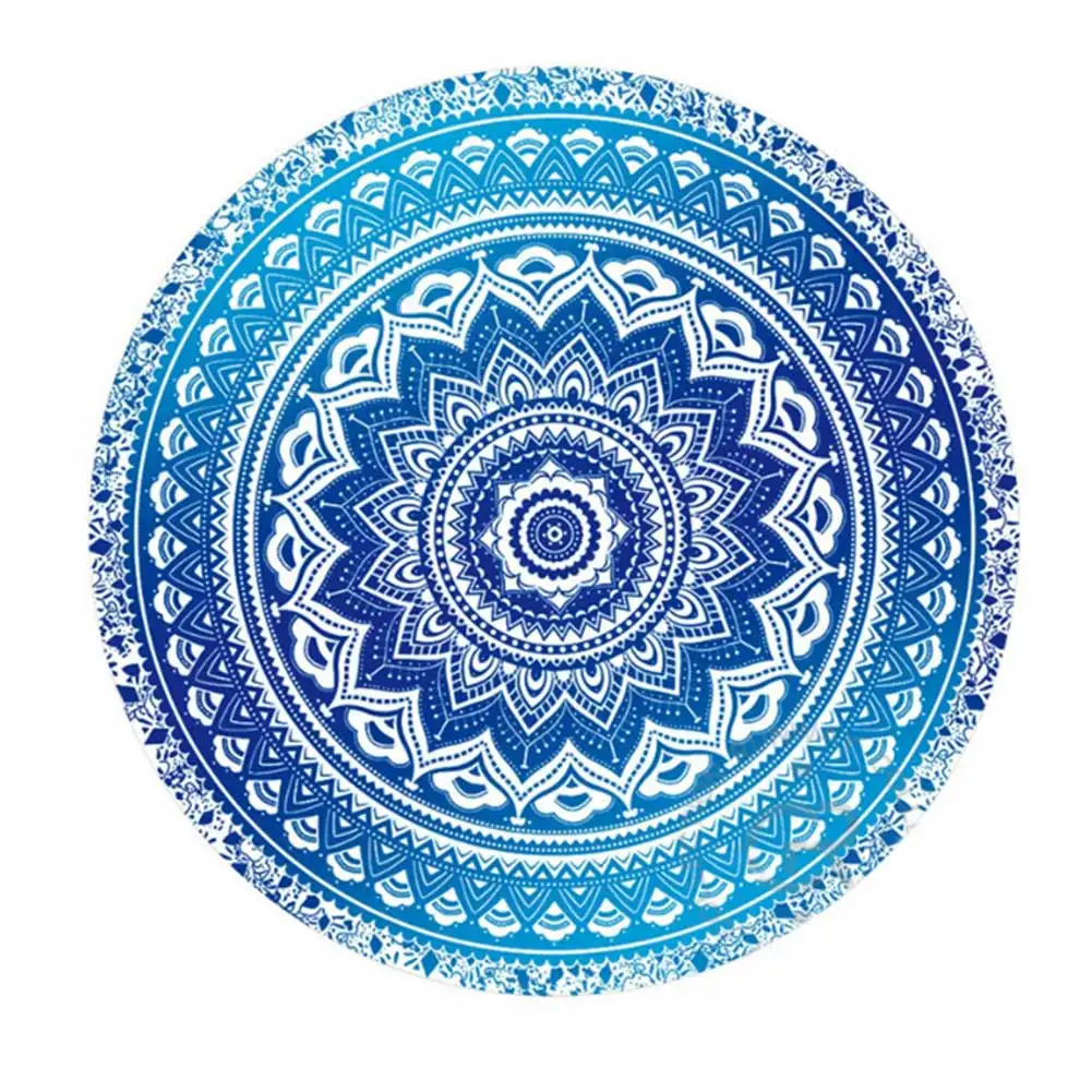 Mandala Round Tapestry Summer Beach Picnic Throw Rug Blanket Bohemia Mats LBShipping - Цвет: Синий