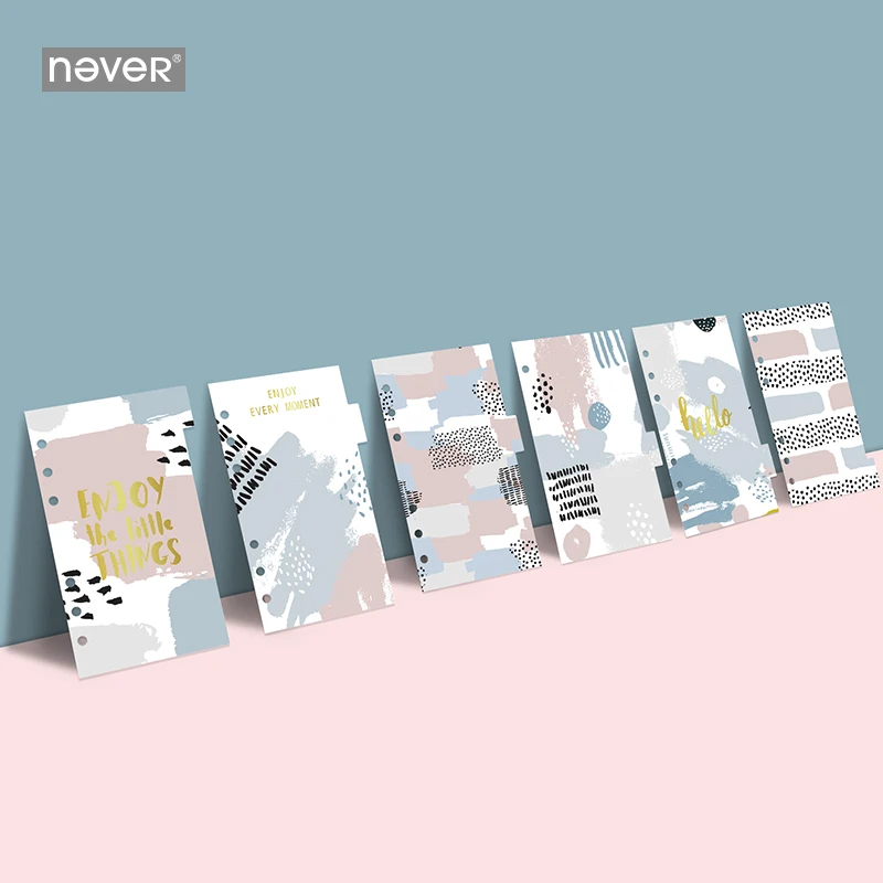 Never Memphis Notebook Journals Label Filler Pages A6 Planner Index Dividers for Filofax Dokibook Spiral Notebooks 6 Sheets/set