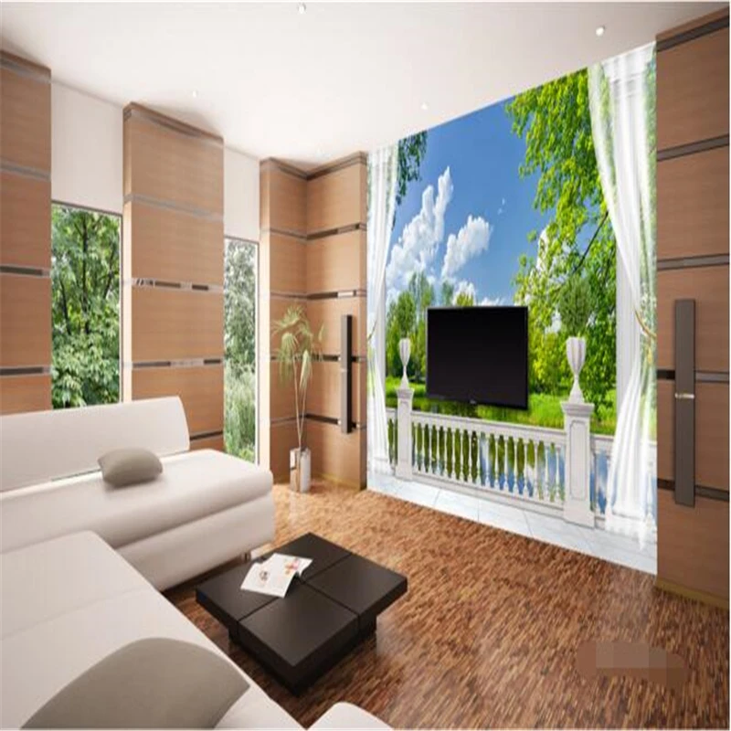 3d wallpaper custom mural non-woven wall sticker 3 d Roman column balcony lakes scenery painting photo 3d wall murals wallpaper
