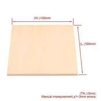 

10Pcs 100x100mm Thickness 5mm Square Shape Smooth Basswood Board for DIY Model Making & Crafts