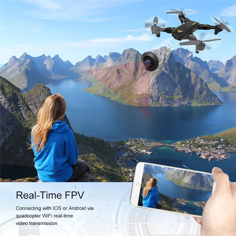  Kids Toy Foldable RC Drone Quadcopter Park XS809W Smartphone RC Quadcopter with Settable Flight Tra