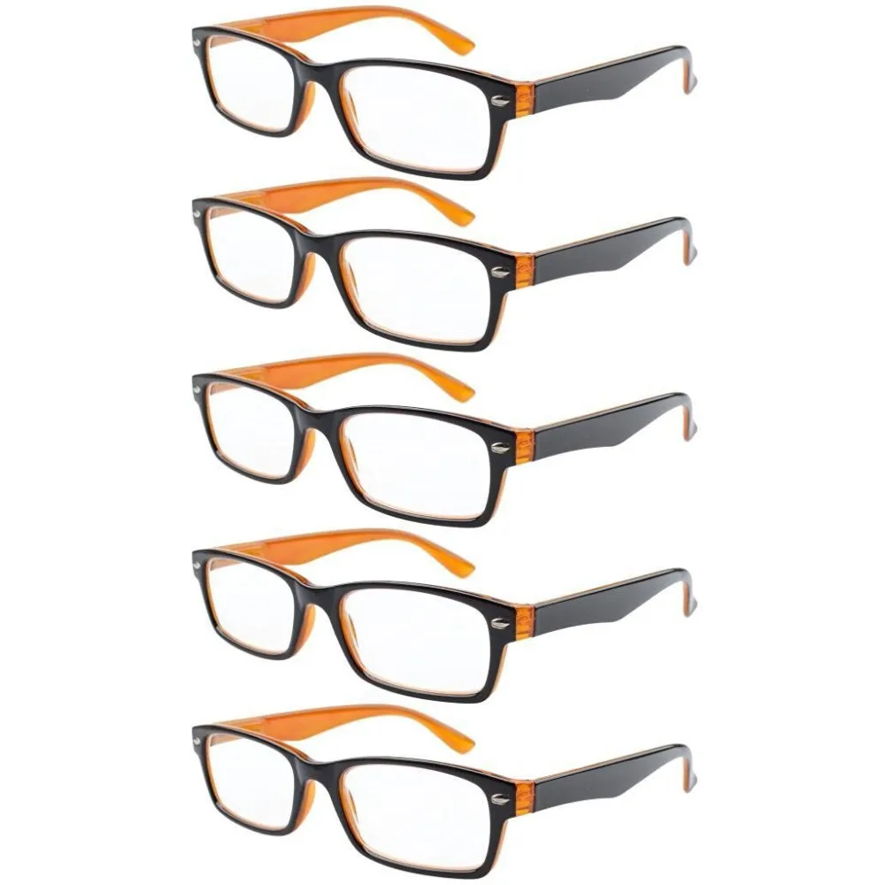 R055 окуляр 5-pack пружинные петли пластиковые очки для чтения включает в себя солнечные считыватели+ 0,00-+ 4,00