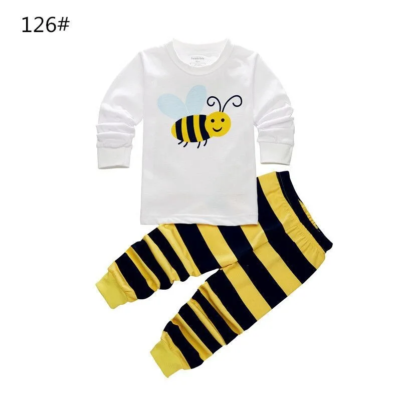 Прямая пижама для девочек Пингвин Божья коровка одежда для сна Длинные рукава Детская одежда для сна детские хлопчатобумажные пижамы Детская - Цвет: STYLE  3