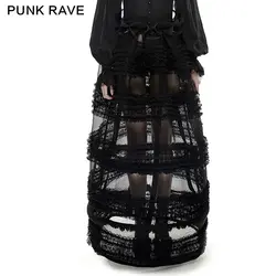Панк рейв Лолита Стиль Черный Мульти-Перспектива юбка с кружевом оформлен LQ-073