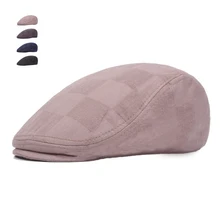 Модные весенне-осенние шапки для мужчин, повседневные хлопковые береты, кепки s Gorras Planas Boinas, клетчатые плоские кепки, регулируемые береты