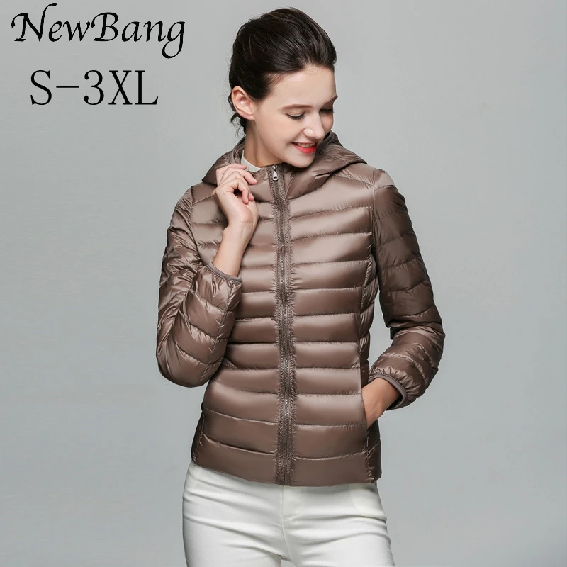 Бренд NewBang 6XL 7XL плюс женское пуховое пальто ультра легкий пуховик женское пуховое пальто светильник ветровка пальто