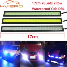 17 см 2Row 76 светодиодов Белый Синий COB DRL дневные ходовые огни DC 12 В внешняя водонепроницаемая парковочная противотуманная панель лампа для мотоцикла автомобиля Led