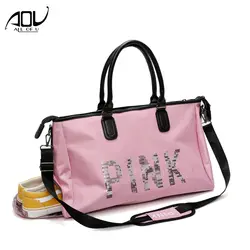 AOU Лидер продаж Розовый Для женщин тренажерный зал Фитнес сумки Сумка Для мужчин большой Ёмкость модные Чемодан путешествия вещевой