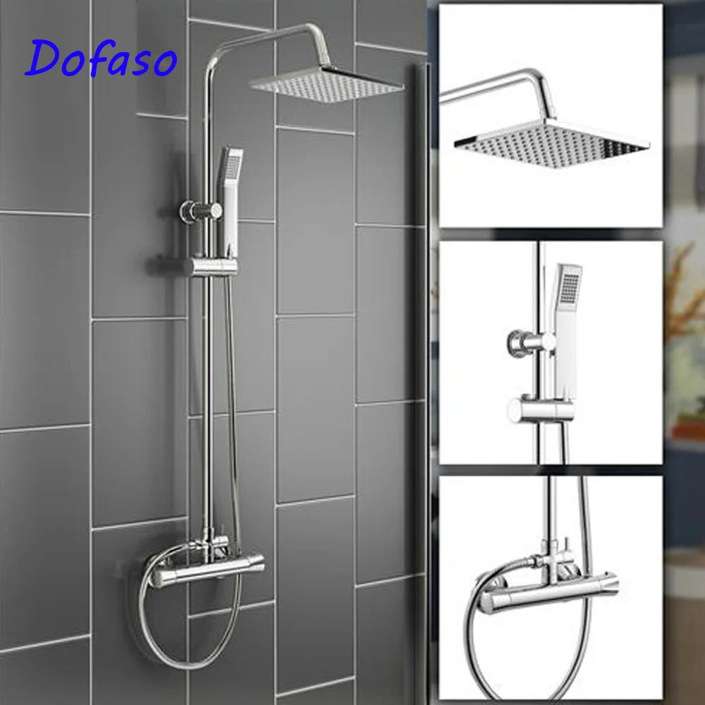 Dofaso квадратный душ интеллектуальная насадка латунь термостатический смесительный клапан кран для душа для ванной смеситель