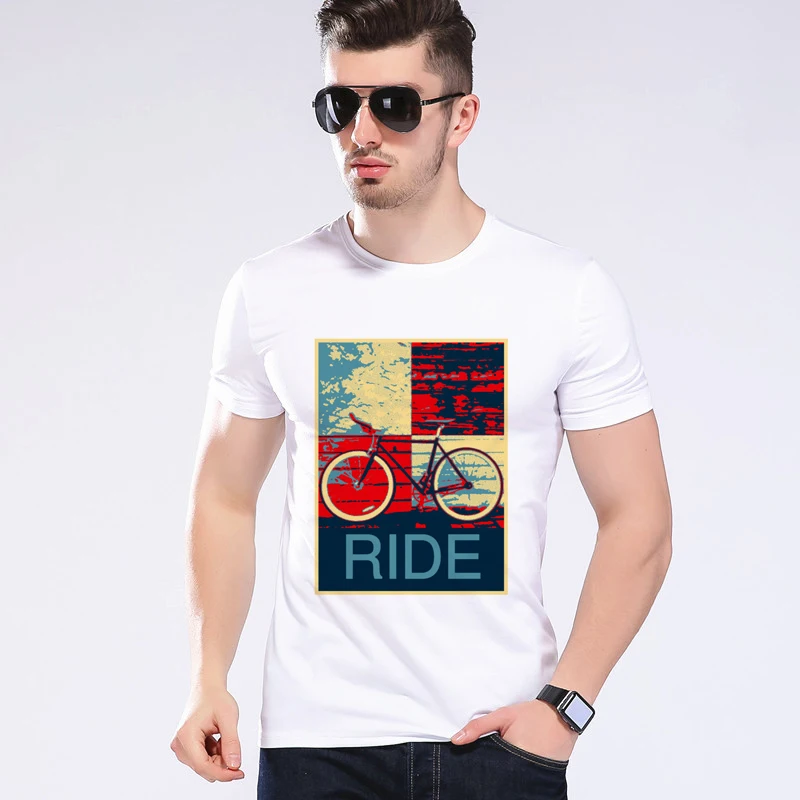 

2020 Leisure Painting Bicycle Style Men's T Shirt Bicycle Pattern O-Neck Short Sleeve Casual Shirts Top brand Moe Cerf J9-16#