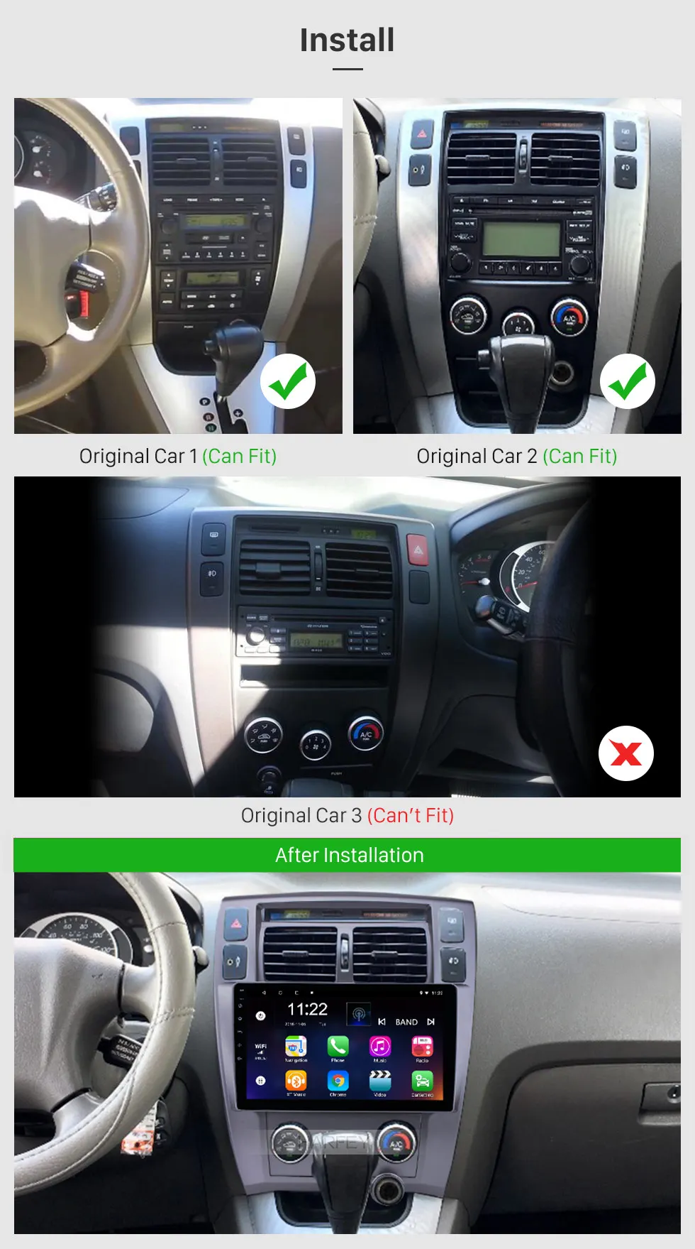 Excellent Harfey 10.1 inch Car Radio Head Unit Android 8.1 For 2006-2013 Hyundai Tucson LHD Multimedia Player GPS Navigation With AUX DAB+ 3