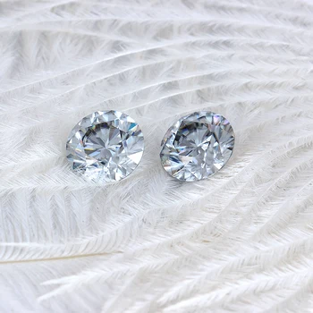 

TransGems 8.5mm Equivalent Diamond Weight 2.5 Carat Grey Color Certified Loose Moissanite Bead Test Positive As Real Diamond