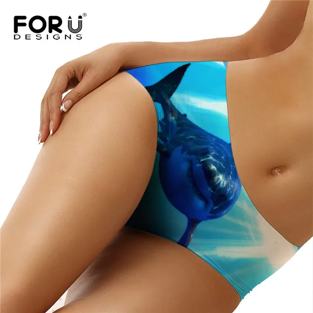 FORUDESIGNS/трусы с 3D принтом акулы, новые бесшовные трусики для женщин, нижнее белье со средней посадкой, трусики, нижнее белье, сексуальные трусики - Цвет: HM7507AM