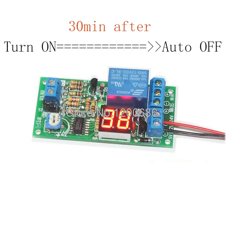 Auto Turn off switch timer relay DC 12V Delay Time Switch Timer Control