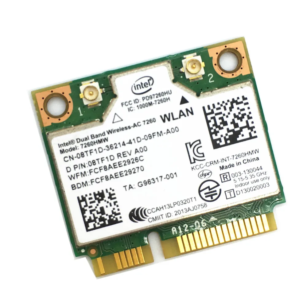 Для Intel 7260 AC 7260HMW Mini PCI-E беспроводная Wi-Fi карта Двухдиапазонная 867 Мбит/с 802.11ac 2 4G/5