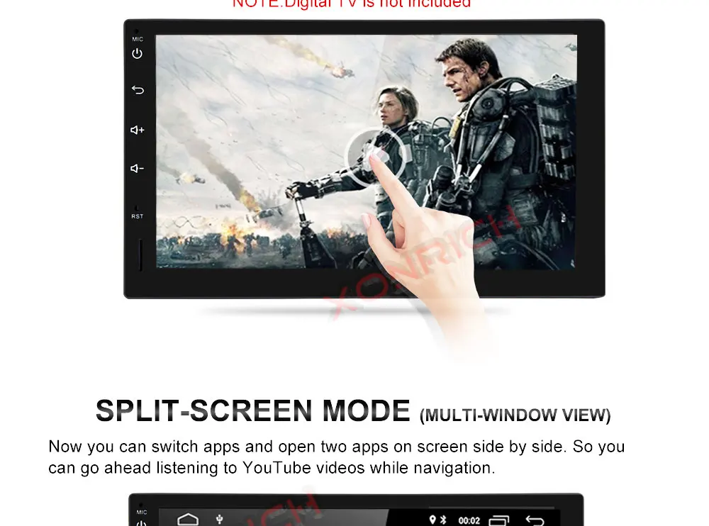Excellent 7 inch Android 8.1 Universal Car Multimedia Radio Player Stereo Head unit Steering Wheel NO DVD Quad Core Wifi GPS Navigation 17