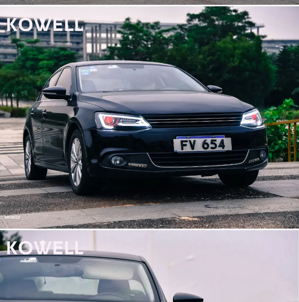 KOWELL стайлинга автомобилей для VW Jetta 2012- светодиодный головной светодиодные фары DRL Объектив Двойной Луч H7 спрятал bi Xenon объектива