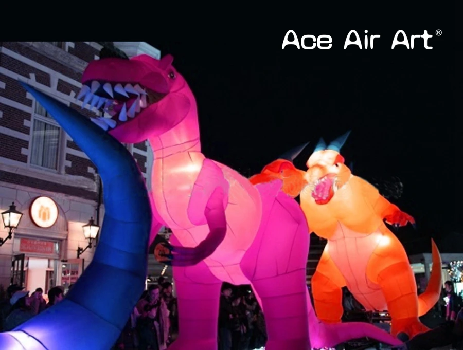 

Creative beautiful LED lighting giant inflatable dinosaur balloon,animal model for advertising and event
