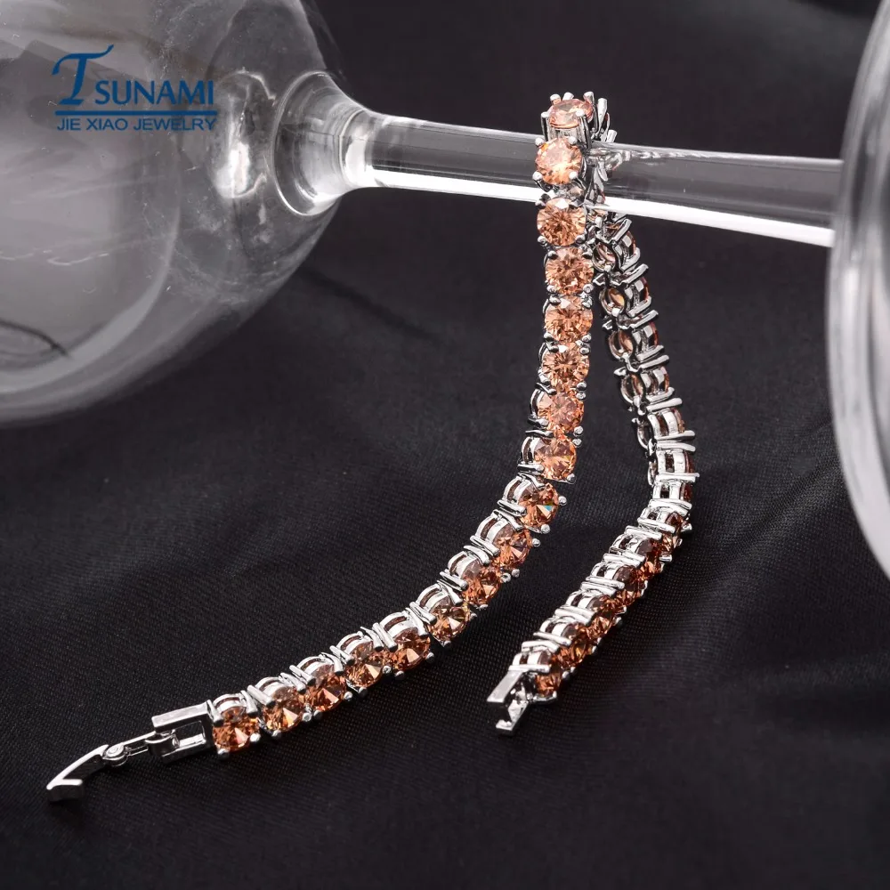 Известный бренд Круглый Циркон браслет, ювелирные изделия циркон браслет для девушки свадебное SL-002