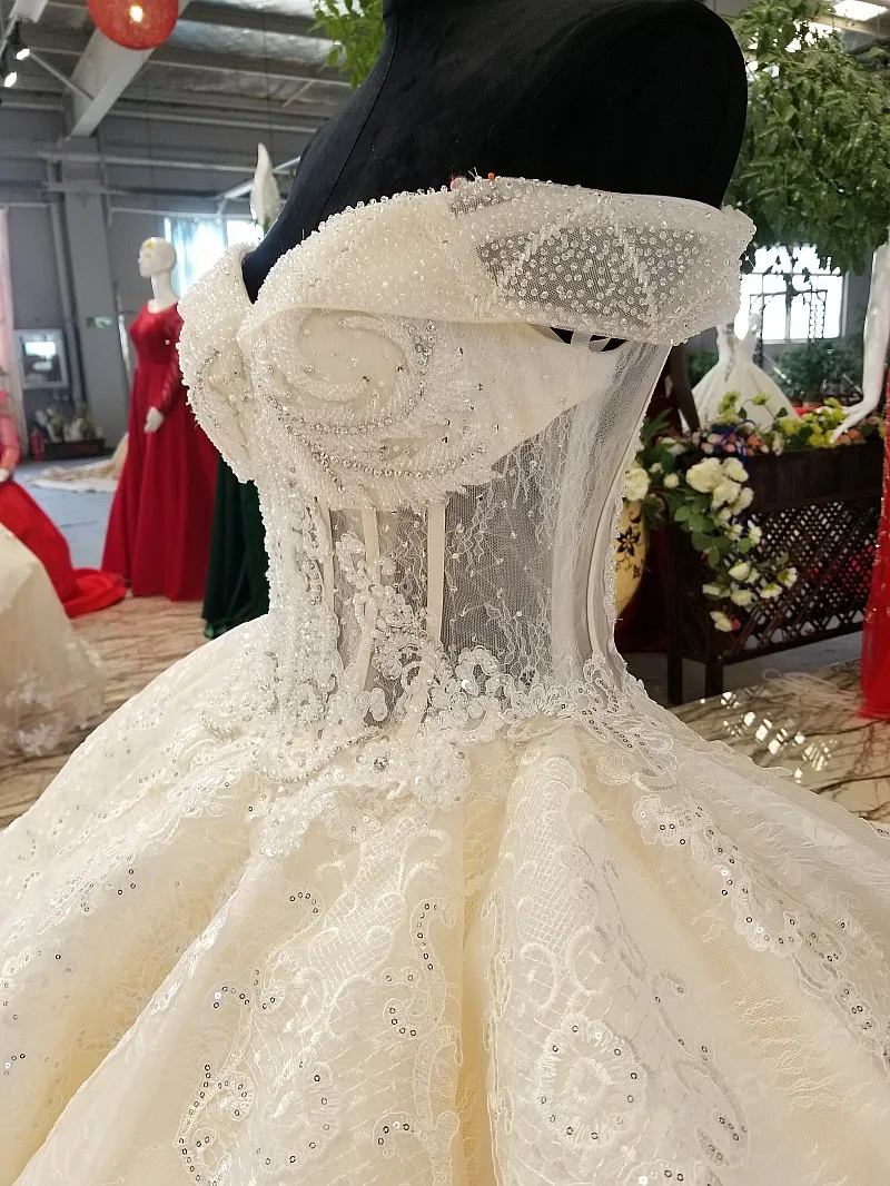 LS96565 свадебное платье с кружевом плеча элегантный свадебные платья возлюбленной