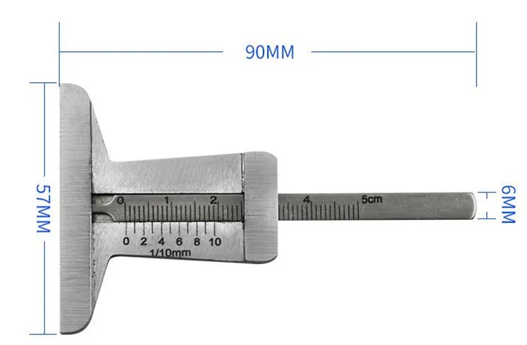 Автомобильный измеритель глубины протектора шин из нержавеющей стали 0-25,4 мм, автомобильный измеритель глубины протектора для шин, штангенциркуль, линейка, инструмент для ремонта колес мотоцикла